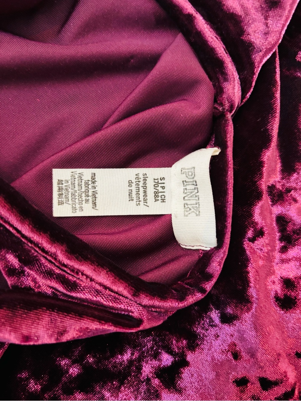 Victoria Secret Pink Velvet Two-Piece Tank & Shorts Set Pajamas - Picture 3 of 3